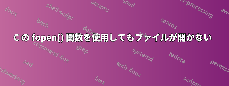 C の fopen() 関数を使用してもファイルが開かない 