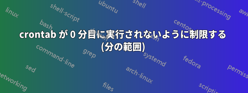 crontab が 0 分目に実行されないように制限する (分の範囲)