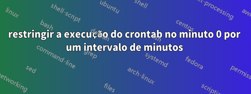 restringir a execução do crontab no minuto 0 por um intervalo de minutos