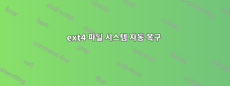 ext4 파일 시스템 자동 복구