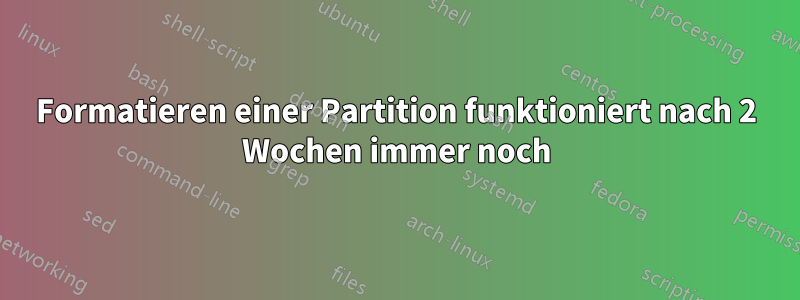 Formatieren einer Partition funktioniert nach 2 Wochen immer noch