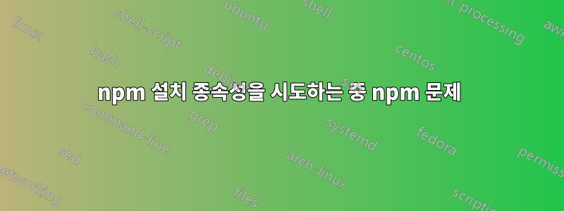 npm 설치 종속성을 시도하는 중 npm 문제