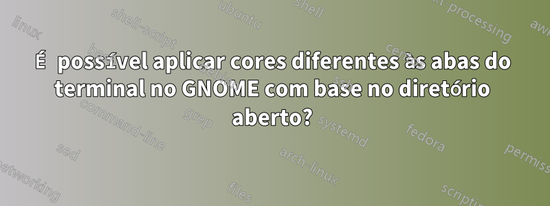 É possível aplicar cores diferentes às abas do terminal no GNOME com base no diretório aberto?