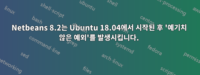 Netbeans 8.2는 Ubuntu 18.04에서 시작된 후 '예기치 않은 예외'를 발생시킵니다.