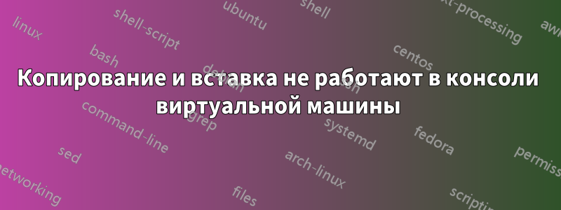 Копирование и вставка не работают в консоли виртуальной машины