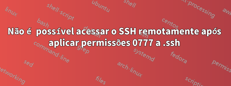 Não é possível acessar o SSH remotamente após aplicar permissões 0777 a .ssh