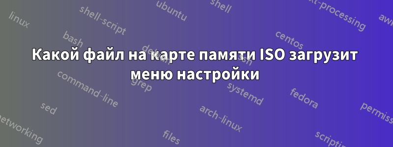 Какой файл на карте памяти ISO загрузит меню настройки