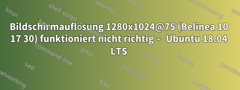 Bildschirmauflösung 1280x1024@75 (Belinea 10 17 30) funktioniert nicht richtig – Ubuntu 18.04 LTS