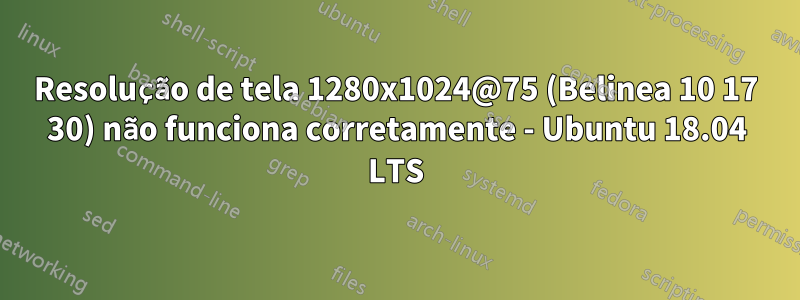 Resolução de tela 1280x1024@75 (Belinea 10 17 30) não funciona corretamente - Ubuntu 18.04 LTS