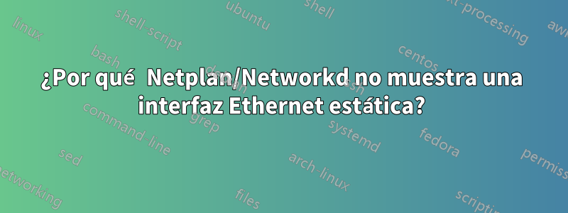 ¿Por qué Netplan/Networkd no muestra una interfaz Ethernet estática?