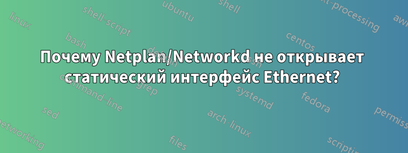 Почему Netplan/Networkd не открывает статический интерфейс Ethernet?