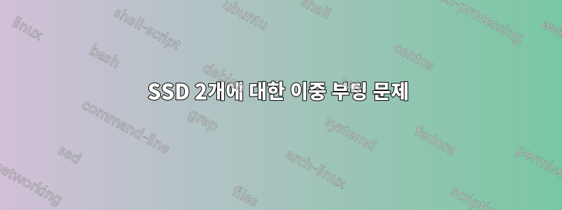 SSD 2개에 대한 이중 부팅 문제