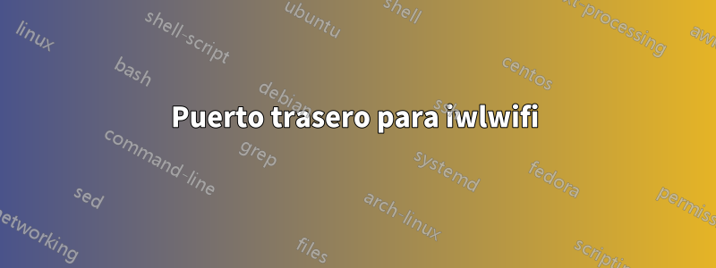 Puerto trasero para iwlwifi