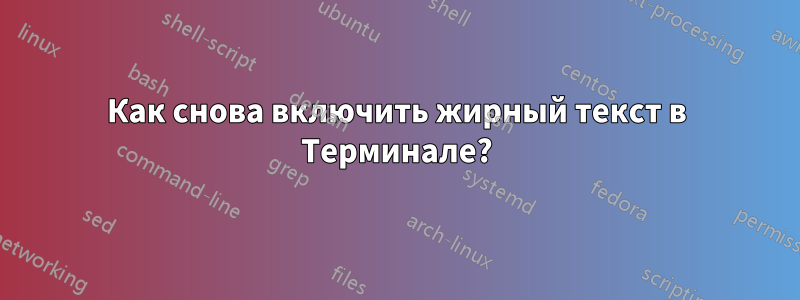 Как снова включить жирный текст в Терминале?