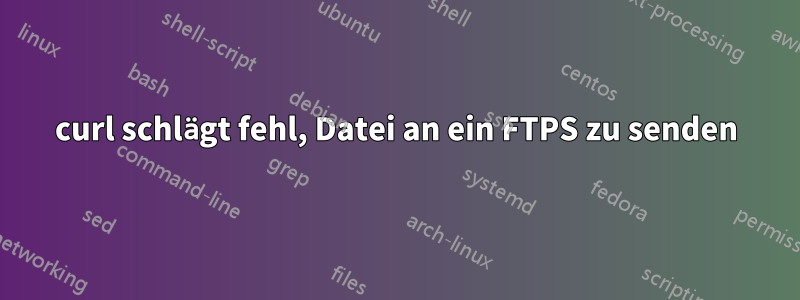 curl schlägt fehl, Datei an ein FTPS zu senden