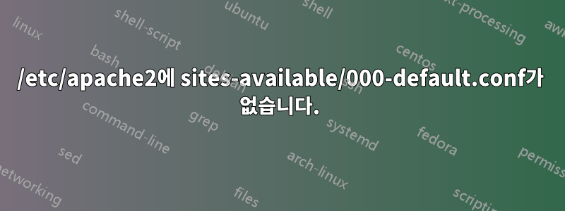 /etc/apache2에 sites-available/000-default.conf가 없습니다.