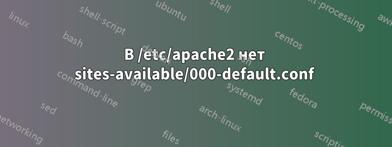 В /etc/apache2 нет sites-available/000-default.conf