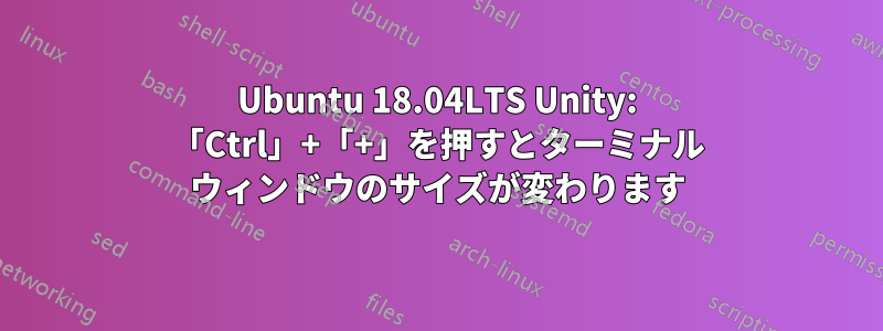 Ubuntu 18.04LTS Unity: 「Ctrl」+「+」を押すとターミナル ウィンドウのサイズが変わります