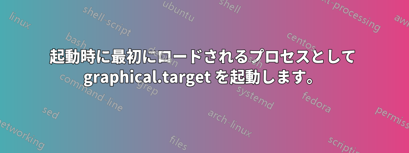 起動時に最初にロードされるプロセスとして graphical.target を起動します。