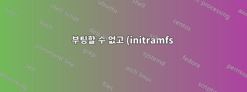 부팅할 수 없고 (initramfs)로 끝나며 커널 패닉이 발생합니다.