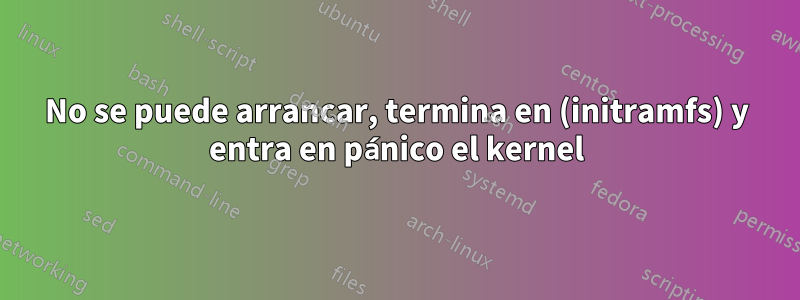 No se puede arrancar, termina en (initramfs) y entra en pánico el kernel