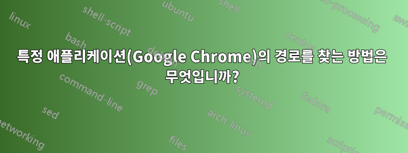 특정 애플리케이션(Google Chrome)의 경로를 찾는 방법은 무엇입니까?