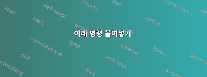 아래 명령 붙여넣기