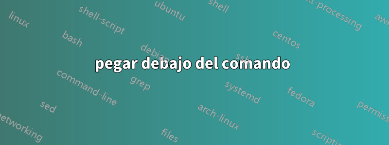 pegar debajo del comando