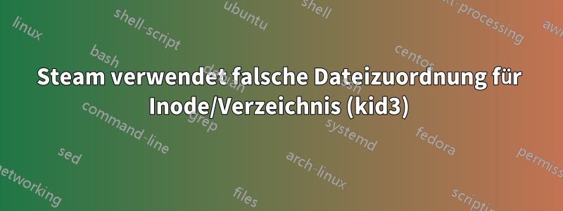 Steam verwendet falsche Dateizuordnung für Inode/Verzeichnis (kid3)