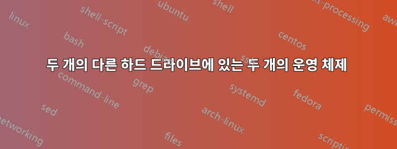 두 개의 다른 하드 드라이브에 있는 두 개의 운영 체제