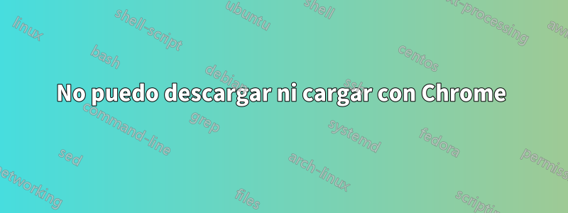 No puedo descargar ni cargar con Chrome