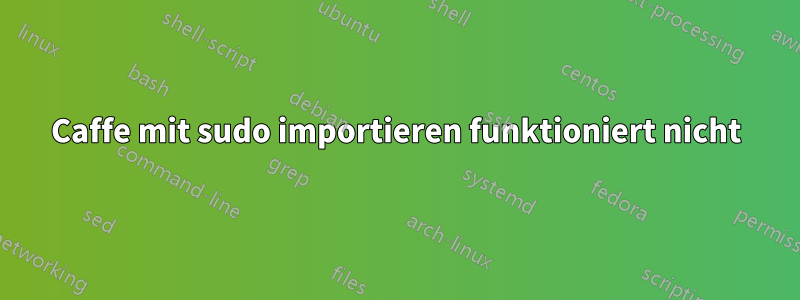 Caffe mit sudo importieren funktioniert nicht