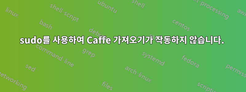 sudo를 사용하여 Caffe 가져오기가 작동하지 않습니다.