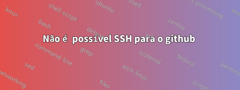Não é possível SSH para o github