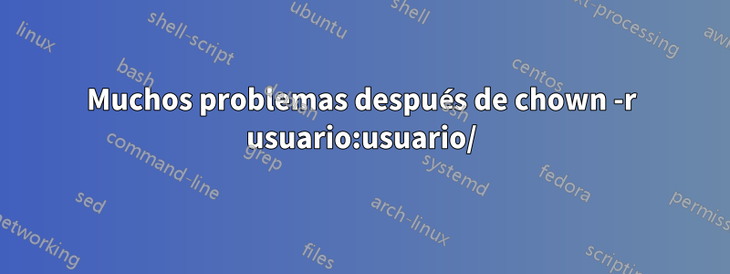 Muchos problemas después de chown -r usuario:usuario/