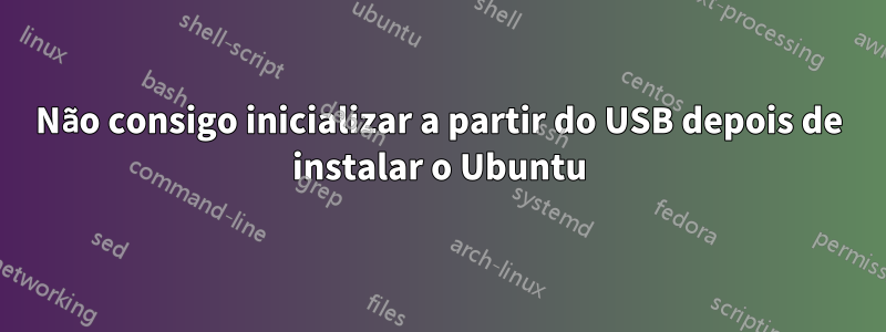 Não consigo inicializar a partir do USB depois de instalar o Ubuntu
