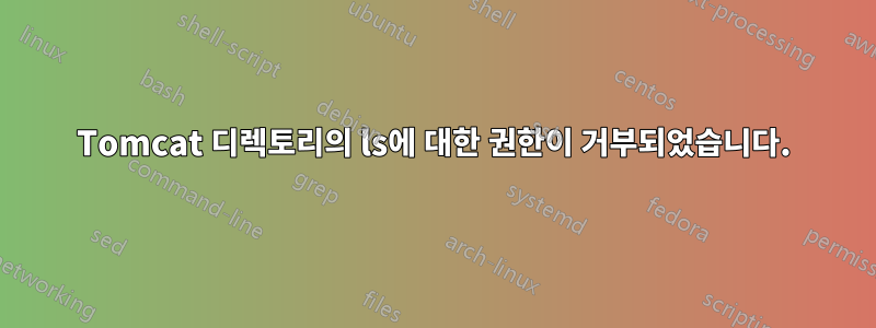 Tomcat 디렉토리의 ls에 대한 권한이 거부되었습니다.