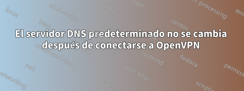 El servidor DNS predeterminado no se cambia después de conectarse a OpenVPN
