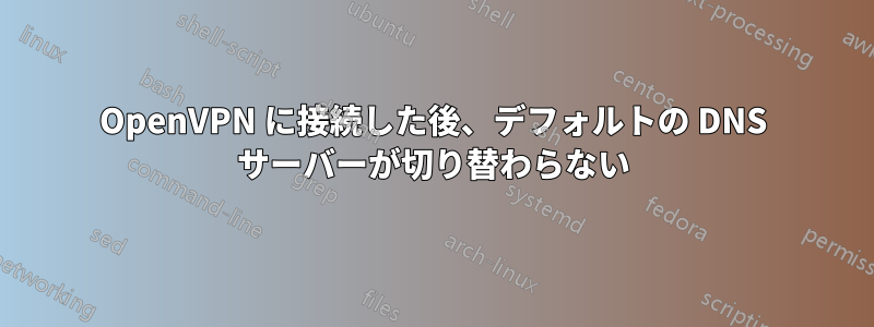 OpenVPN に接続した後、デフォルトの DNS サーバーが切り替わらない