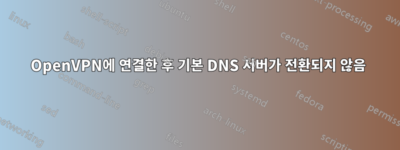 OpenVPN에 연결한 후 기본 DNS 서버가 전환되지 않음