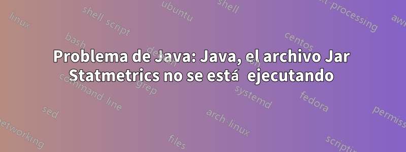 Problema de Java: Java, el archivo Jar Statmetrics no se está ejecutando