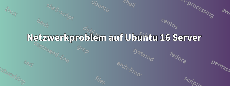 Netzwerkproblem auf Ubuntu 16 Server