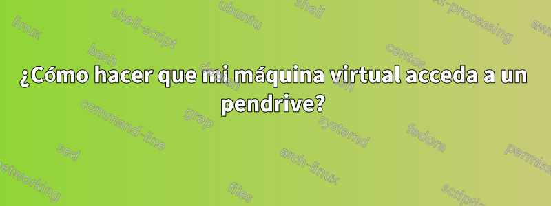 ¿Cómo hacer que mi máquina virtual acceda a un pendrive?