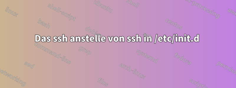 Das ssh anstelle von ssh in /etc/init.d