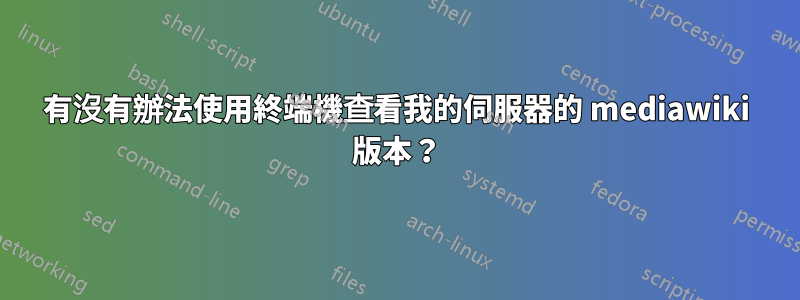 有沒有辦法使用終端機查看我的伺服器的 mediawiki 版本？