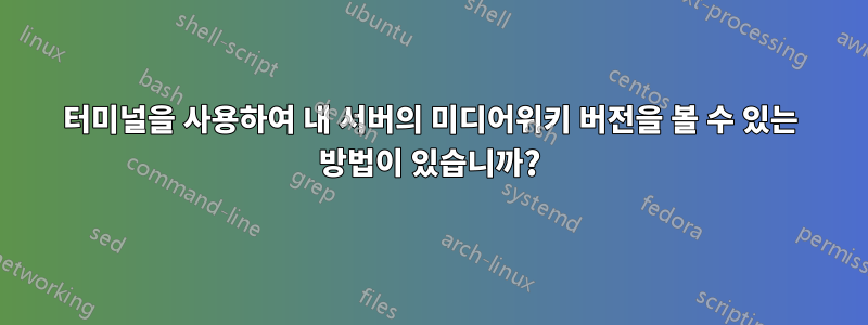 터미널을 사용하여 내 서버의 미디어위키 버전을 볼 수 있는 방법이 있습니까?