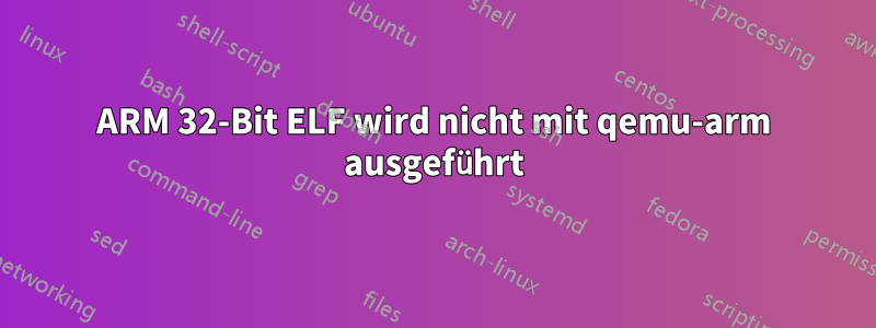 ARM 32-Bit ELF wird nicht mit qemu-arm ausgeführt