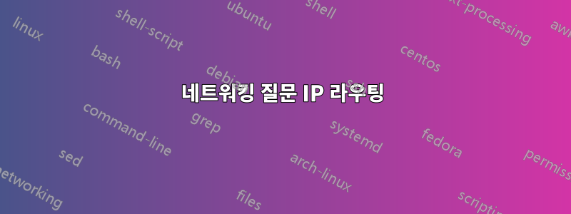 네트워킹 질문 IP 라우팅