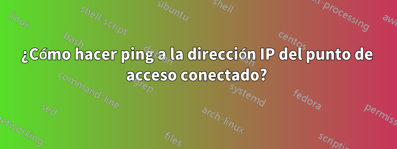 ¿Cómo hacer ping a la dirección IP del punto de acceso conectado?