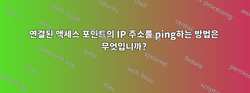 연결된 액세스 포인트의 IP 주소를 ping하는 방법은 무엇입니까?